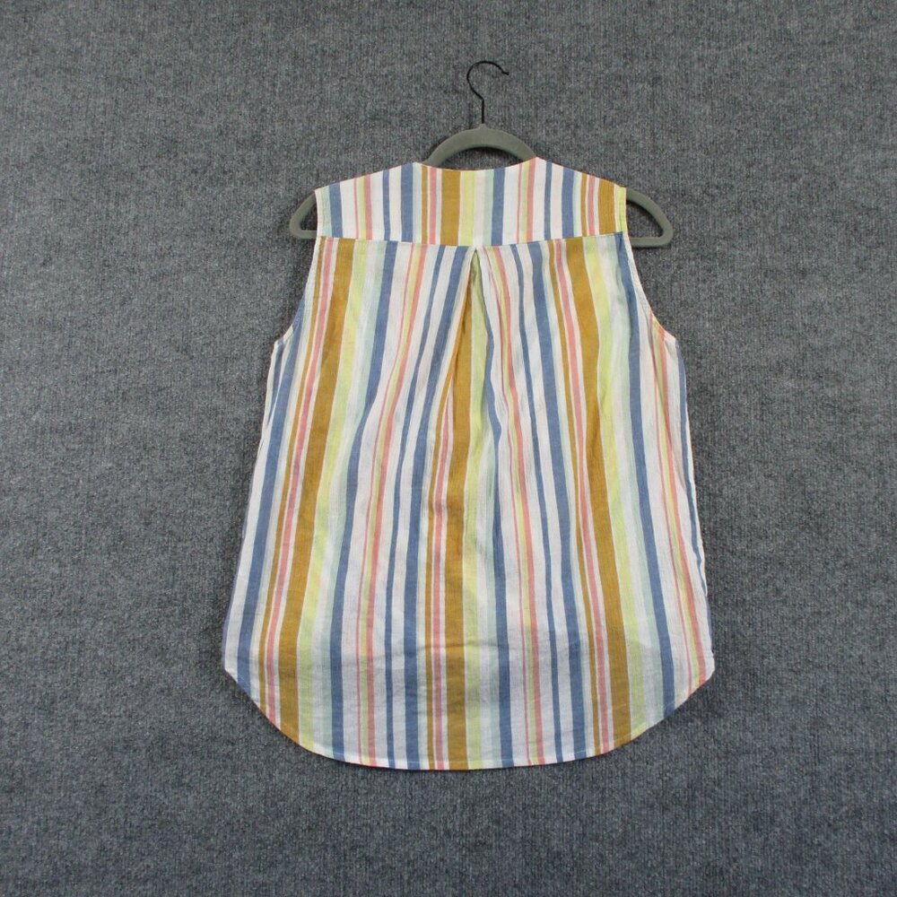 Kut From The Kloth Womens S Yellow Pink Striped Tunic Summer Surplice Blouse - Picture 2 of 11